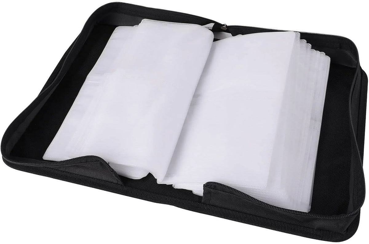 Case Car PU With Home, Disc Portable Bag Capacity Storage Organizer Leather Case Wallet, Zippers, / Holder Office,Travel, For / Storage 80 Binder