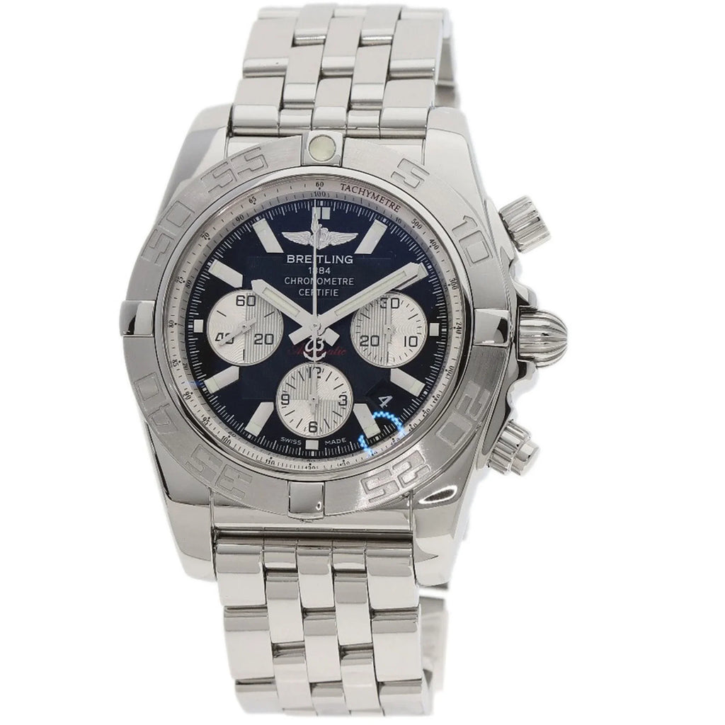 Chronomat Steel/SS BREITLING 44 Stainless Men's Pre-Owned Breitling Watch (Good) AB0110