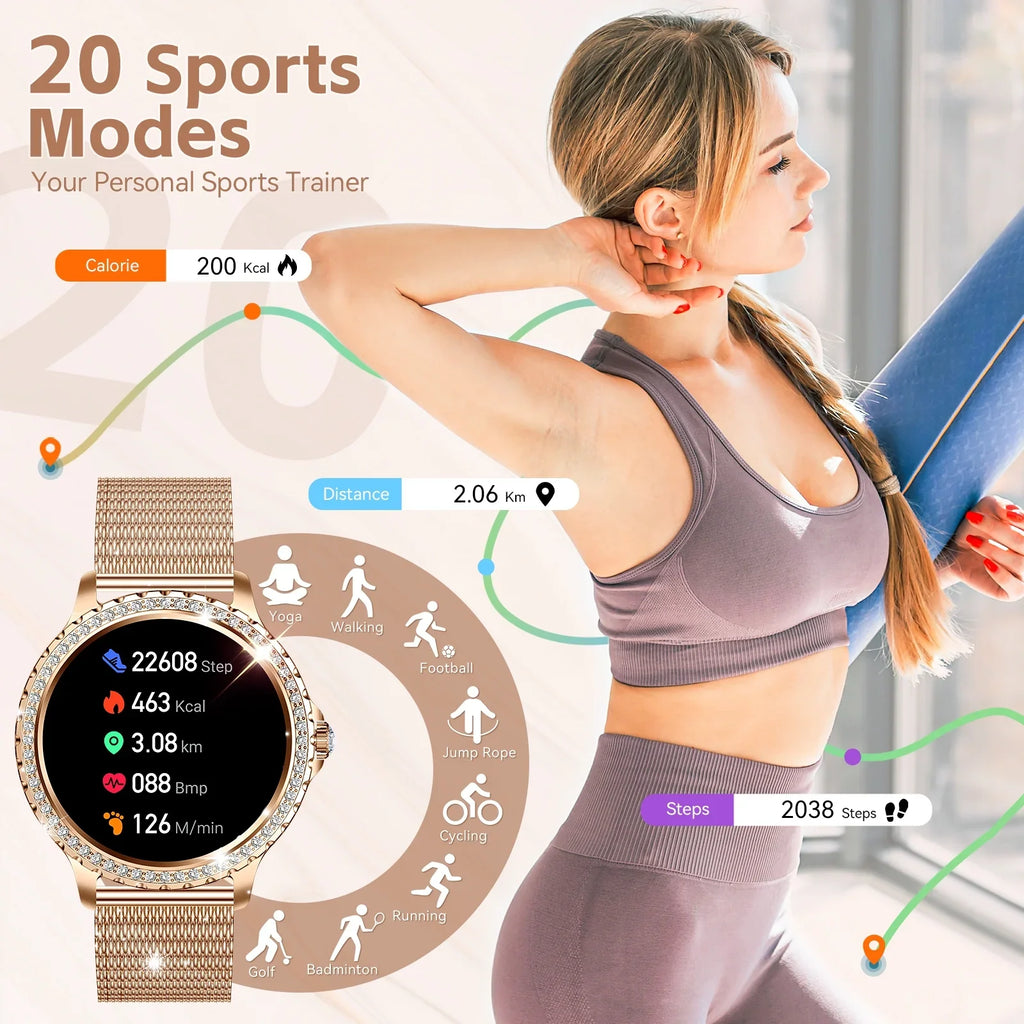 Women with Smart Diamonds Bluetooth call Watches