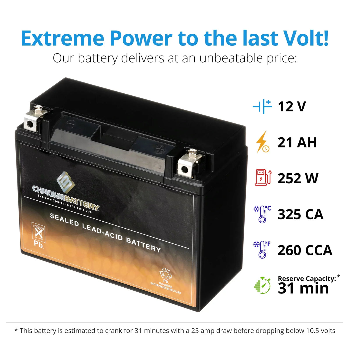12 Ah, Battery 2008 Battery Cca) Arctic (50-n18l-a3 650 Chrome Prowler Volt,20 for Cat 260 650cc Y50-n18l-a3 Utv
