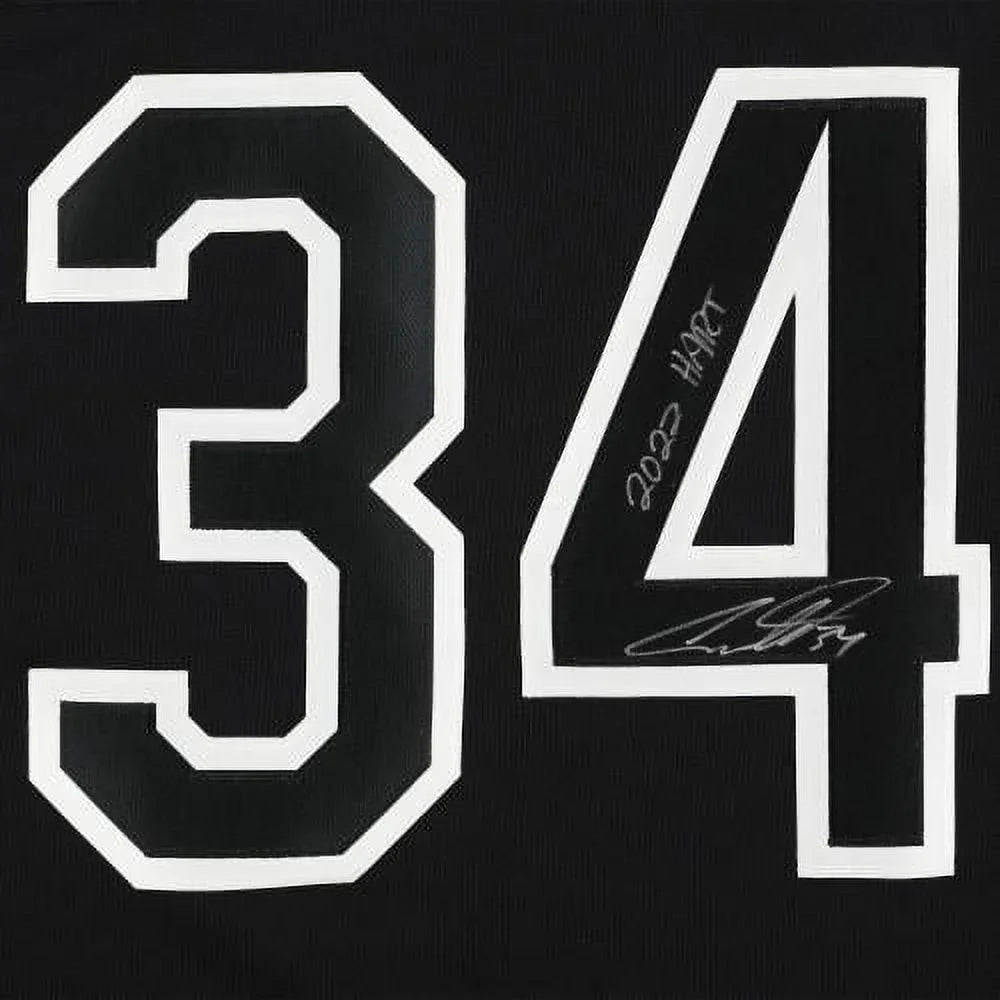 Maple Autographed Certified with Alternative - Matthews Leafs Inscription Trophy 2022 Hart" Fanatics Black Winner Hart "2022 Authentic Auston Toronto Authentic Jersey