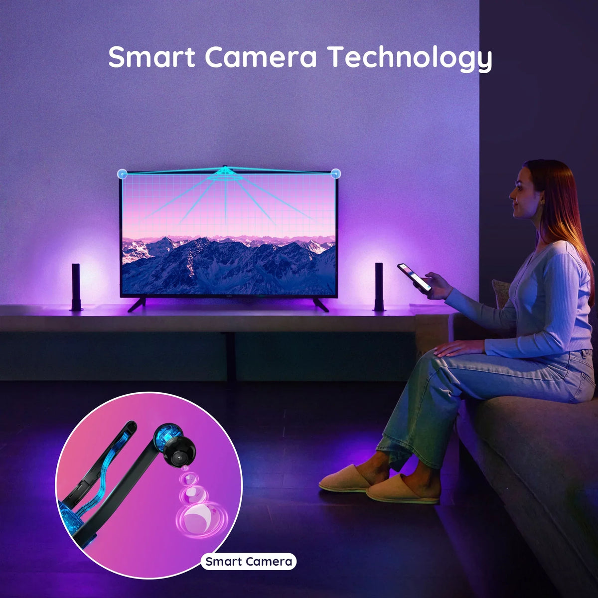 Lighting, Flow New for Pro Sync with Bar Light and Video Feature, PC TV LED and Light Music TV Govee Camera, Bar Ambient