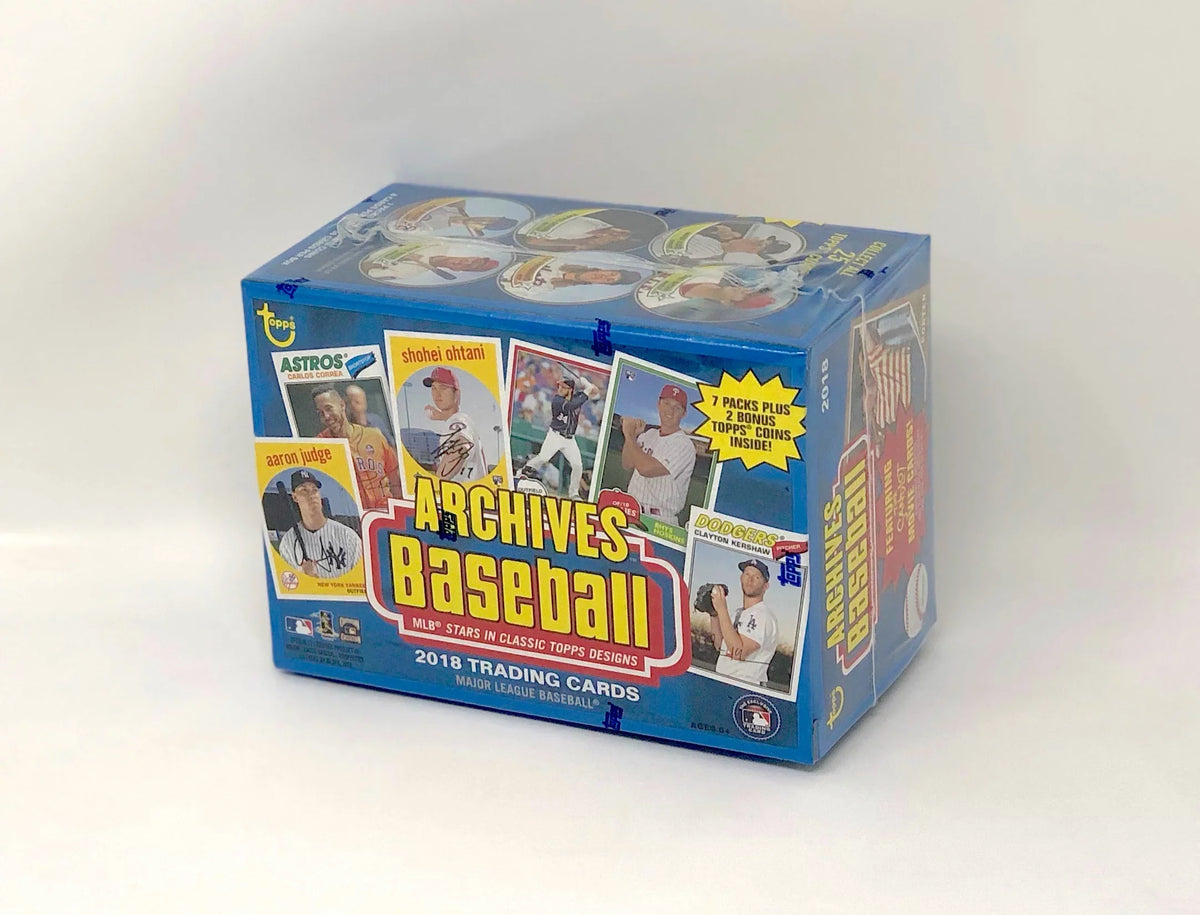 (8 Topps Cards, Box Packs/8 Inserts) Blaster Coin Archives Baseball 2018 2