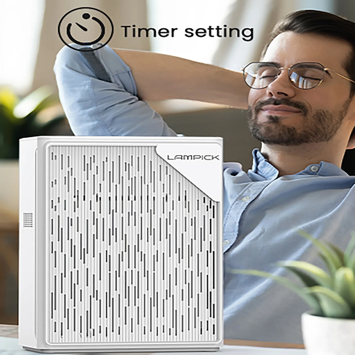 Sq HEPA ft, Purifier 99.97% LAMPICK Filter, Pet Remove up 1076 Hair of to Air with Smoke Cleaner Air