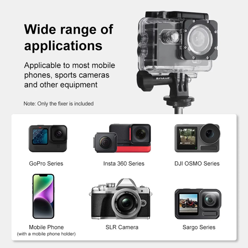 Adapter, Load Alloy - Clamp Adapter, Camera with Dual AKASO, Handlebar Ball DJI, Bicycle Insta360 1.5kg Mount 11/10/9/8/7, Aluminum Rotatable Capacity, Hero Head, Compatible