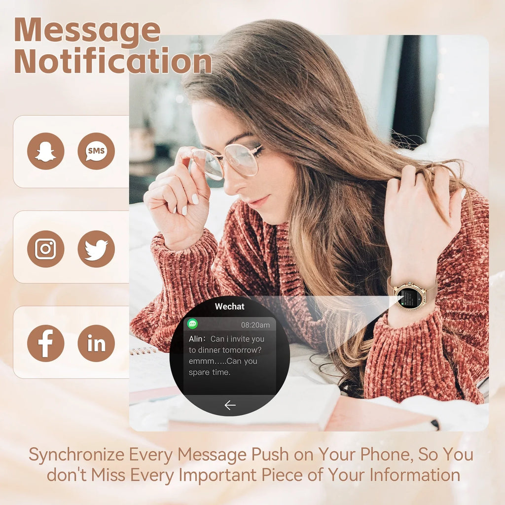 Women with Smart Diamonds Bluetooth call Watches
