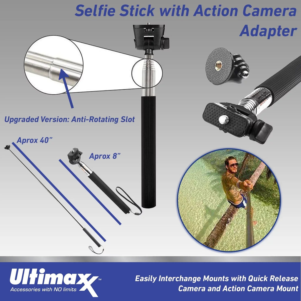 11 64GB Monopod Kit with Basic HERO11 Mini Hero Accessory and GoPro Bundle Black