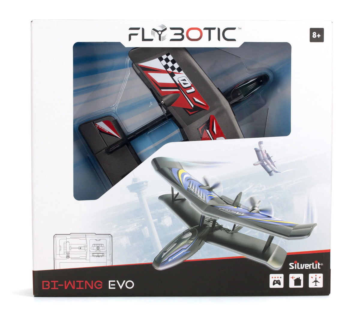 Red Bi-Wing Silverlit Plane- Flybotic RC Evo