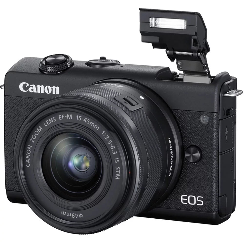 M200 Bundle Lens - EOS Canon Mirrorless Camera with (Black) Digital Essential 64GB 15-45mm