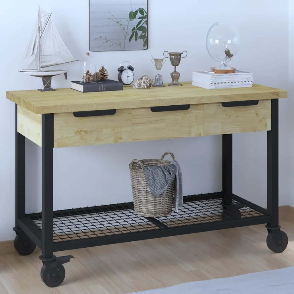 Metal & Wood Workbench 62" Industrial Rove