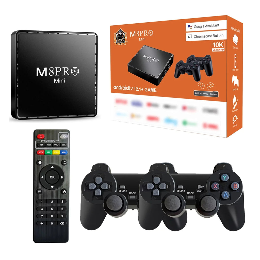 Retor System 100M 10000+ TV Pro and Android with Game Mini Game Dual Box M8 4K Game Controllers Wireless Box TV