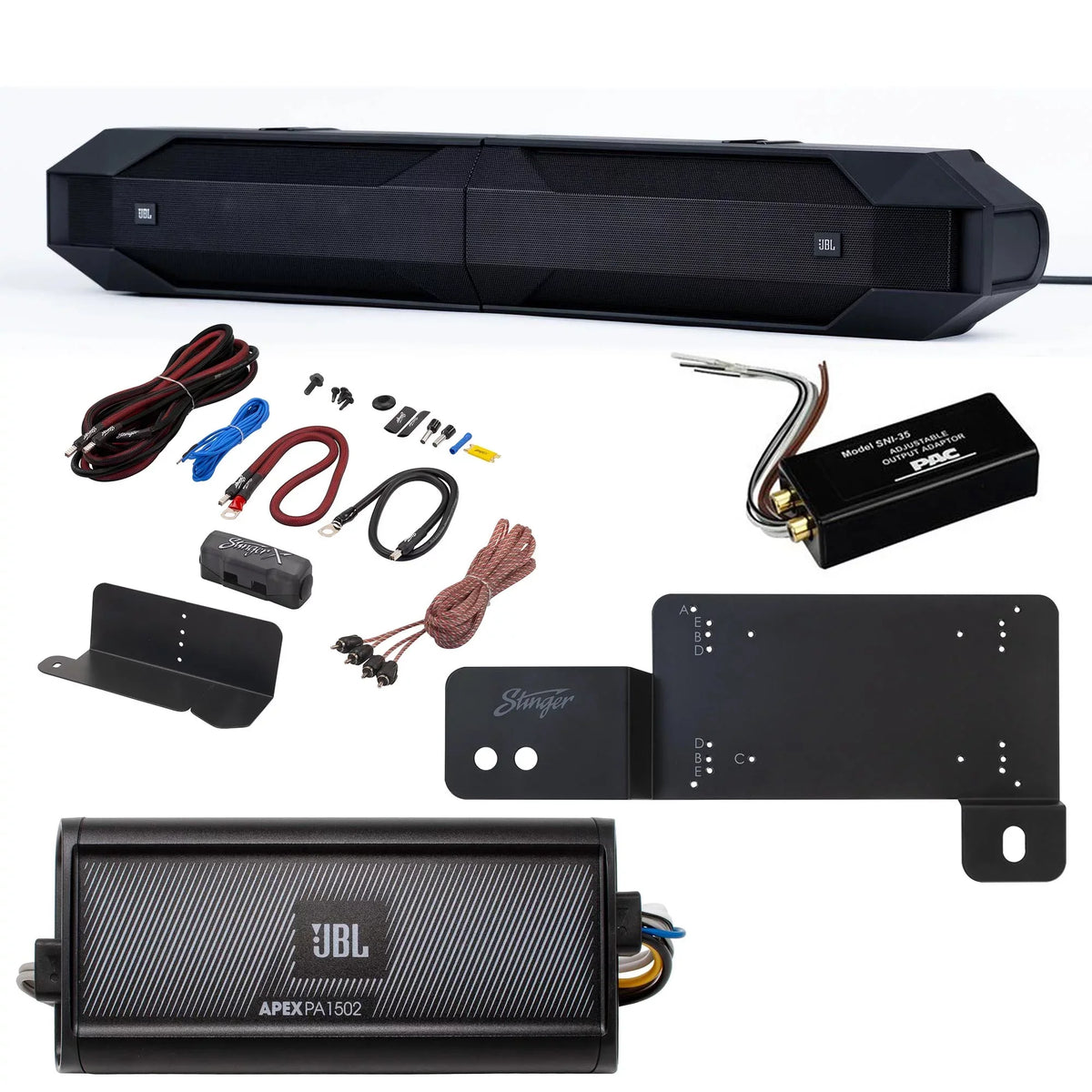 with and 150 Bar x 2 Accessories At 1502 Compatible & Powersport JBLBB4005D Channel Passive with 2-Ohms Amplifier PA Marine Sound - Install Bronco 5-Door 2 - JBL JBL Apex Bronco