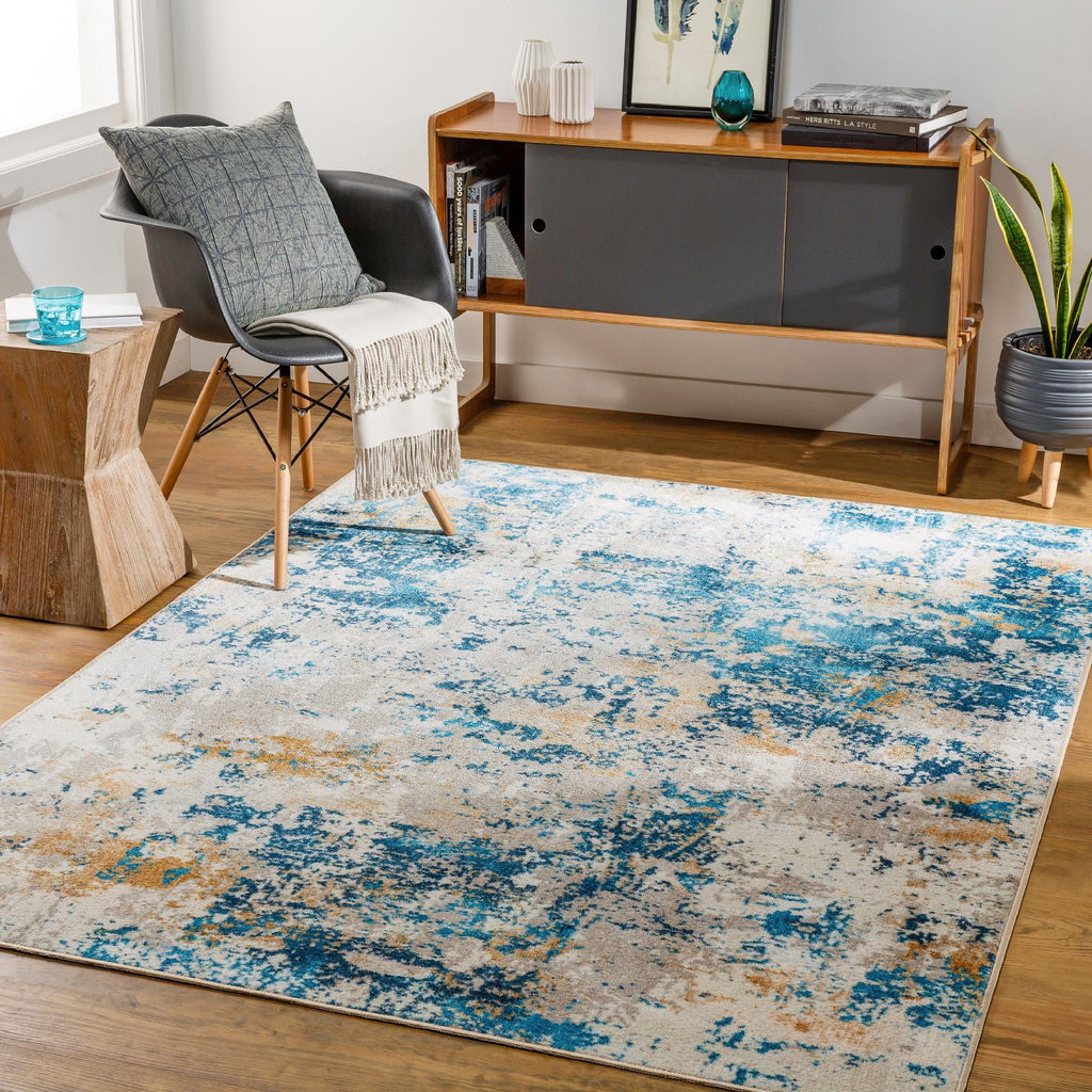 Ulen Area Area x Mark&Day (7'10" 8x10 Washable Rugs, 10'6") Teal Rug Modern