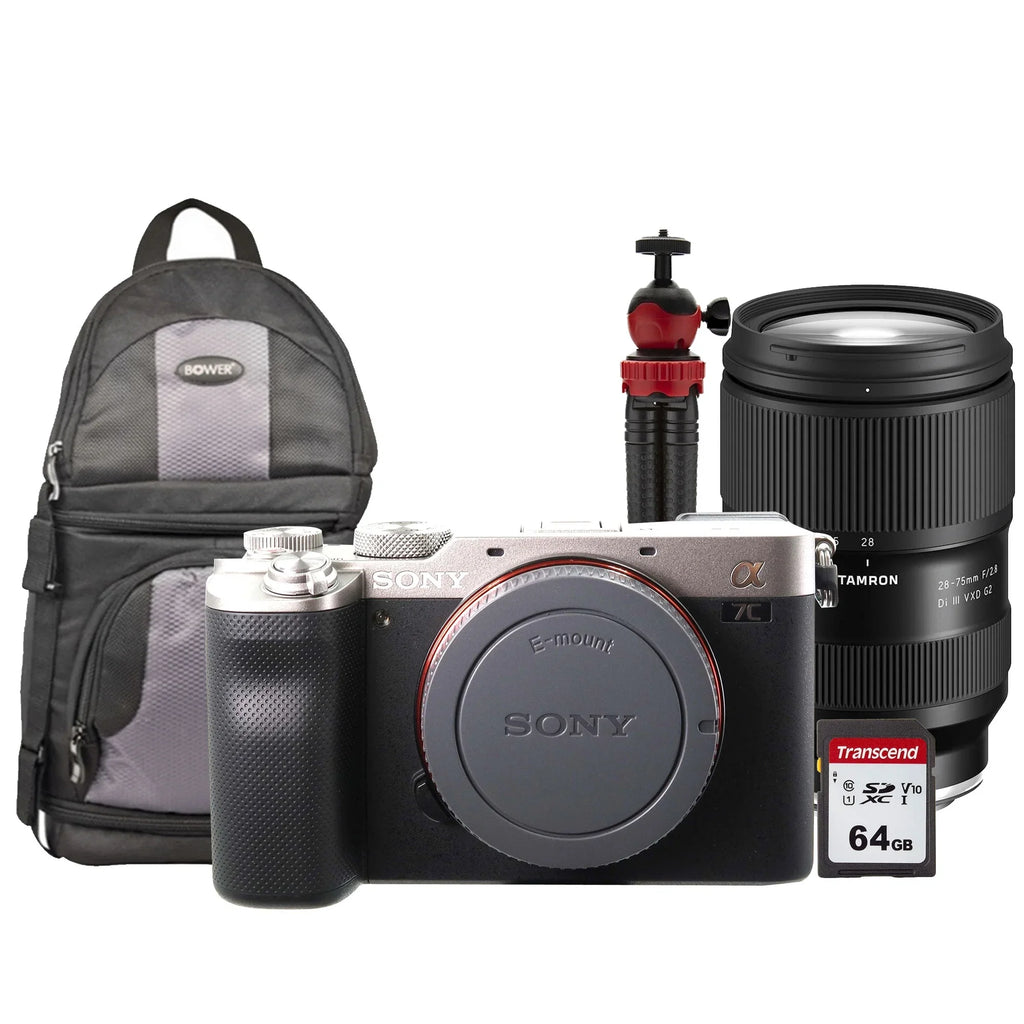 Camera Alpha Mirrorless Kit with a7C 28-75mm Accessory Di RXD III Full-Frame Silver Lens Tamron