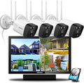 All-in PIR Camera System}, Detection two-way 10-inch monitor with 5.0mp Wireless by 1TB，Dual Antennas, one {Full OOSSXX 4pcs audio