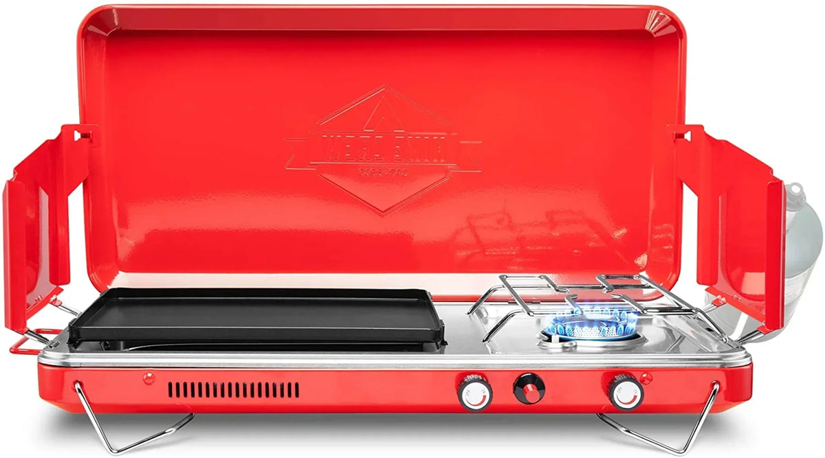 Hike Gas Camping Portable Crew, 2 2in1 Grill/Stove, Burners Propane Stove,