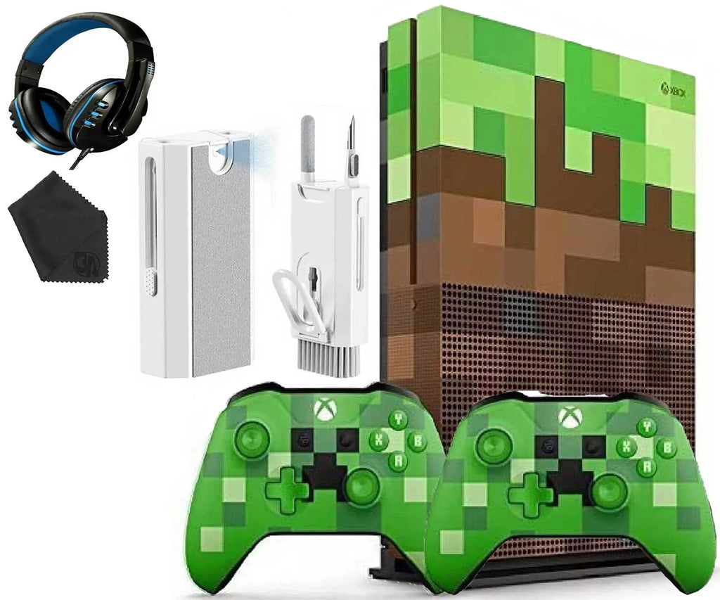 Kit 1TB Controller X One Xbox Mincraft with Headset Console 2 Cleaning Gaming