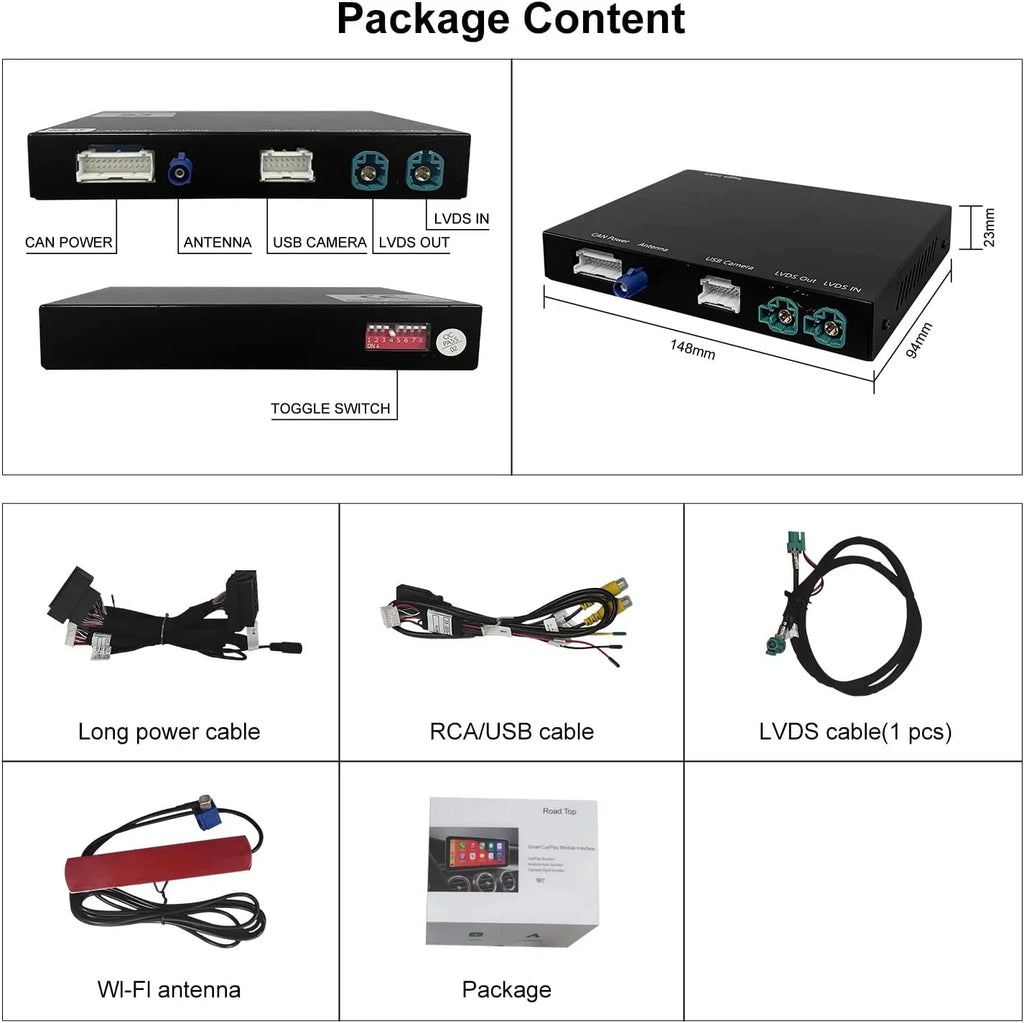 Reverse Support Auto, Wireless Mirrorlink, Kit Original Car Road Control Camera, Retrofit 2012-2017 NBT i3 Carplay Year, Knob Top System I01 for Android Decoder