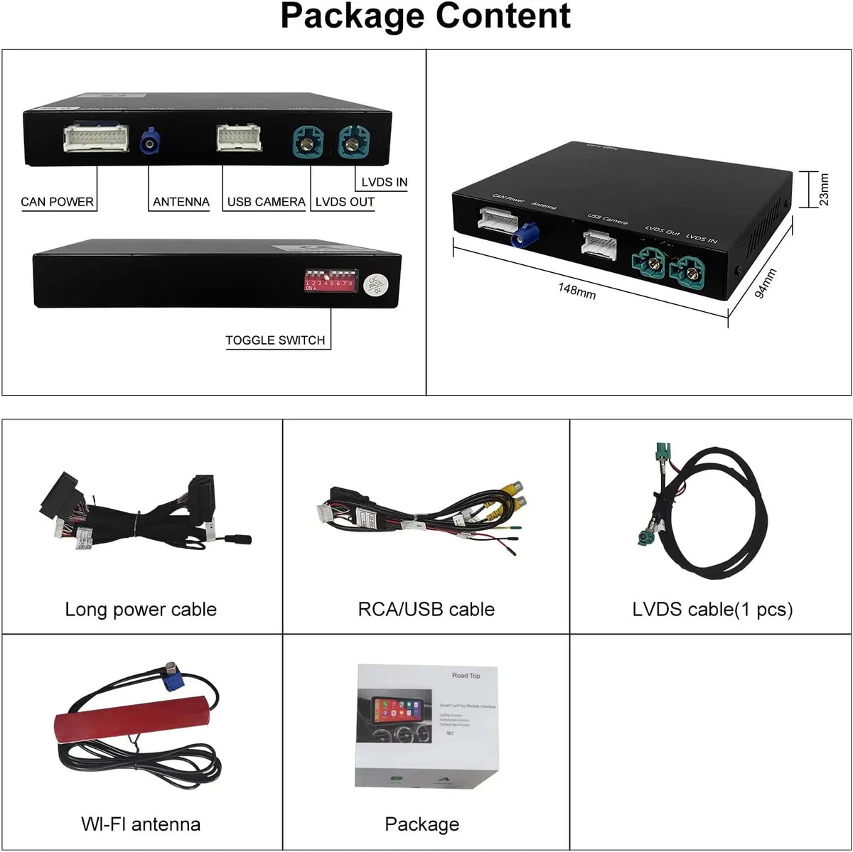 Reverse Support Auto, Wireless Mirrorlink, Kit Original Car Road Control Camera, Retrofit 2012-2017 NBT i3 Carplay Year, Knob Top System I01 for Android Decoder