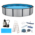 52-in Deep Wave Pool 18-ft 8-in Hybrid Blue Savannah with Package Round Top Rail