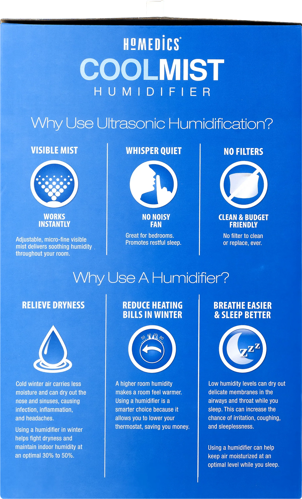 UHE-CM65 Mist Humidifier, HoMedics Ultrasonic Cool