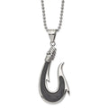 a Hook Chain 22 Steel 25.9mm Black Inch Pendant With Solid Fiber Stainless Ball Chisel Carbon Polished Jewelry Necklace