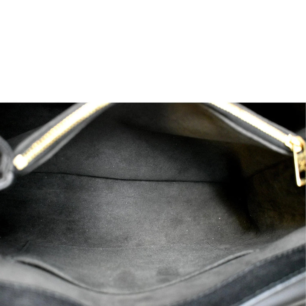 One Shoulder Monogram Leather Bag Black Very Pre-owned Handle
