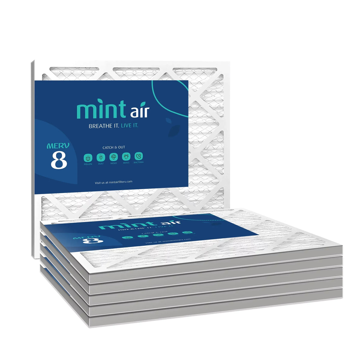 14x20x1 MERV 8, Air, Pack) HVAC (6 Filters Mint Air Filter Pleated Furnace AC
