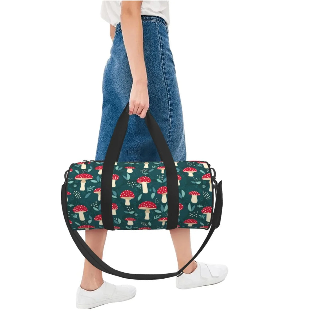 Compartment Capacity with Mushroom Large Bag Coaee Cylinder and Bag Amanita Waterproof Gym Luggage Travel Bag Pocket Sports