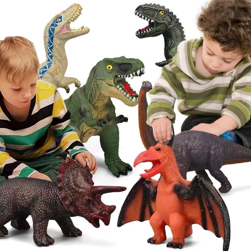 Birthday T-Rex, for 13-17 Soft Lovers Kids Dinosaur Dinosaur Perfect Gifts Inches and Dinosaur Jumbo - Large for Toddlers, Party Set 6 Toys Velociraptor Dinosaur Blue Toys Piece Favors,