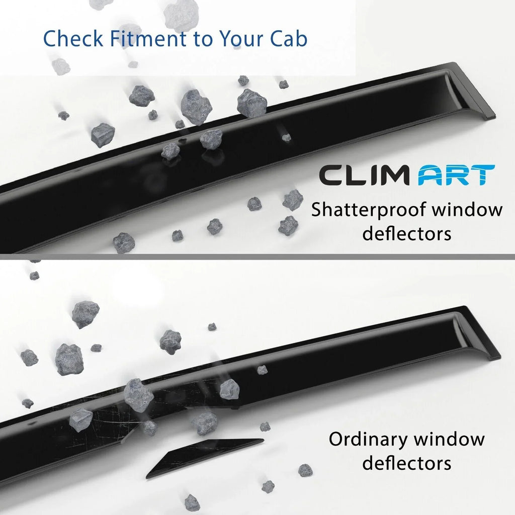 618291 CLIM Durable Compatible Incredibly - Vent Visors, with Deflectors, Window 4 pcs. Vent Rain Deflector, in-Channel Original Guards Window ART 2018-2024, Expedition