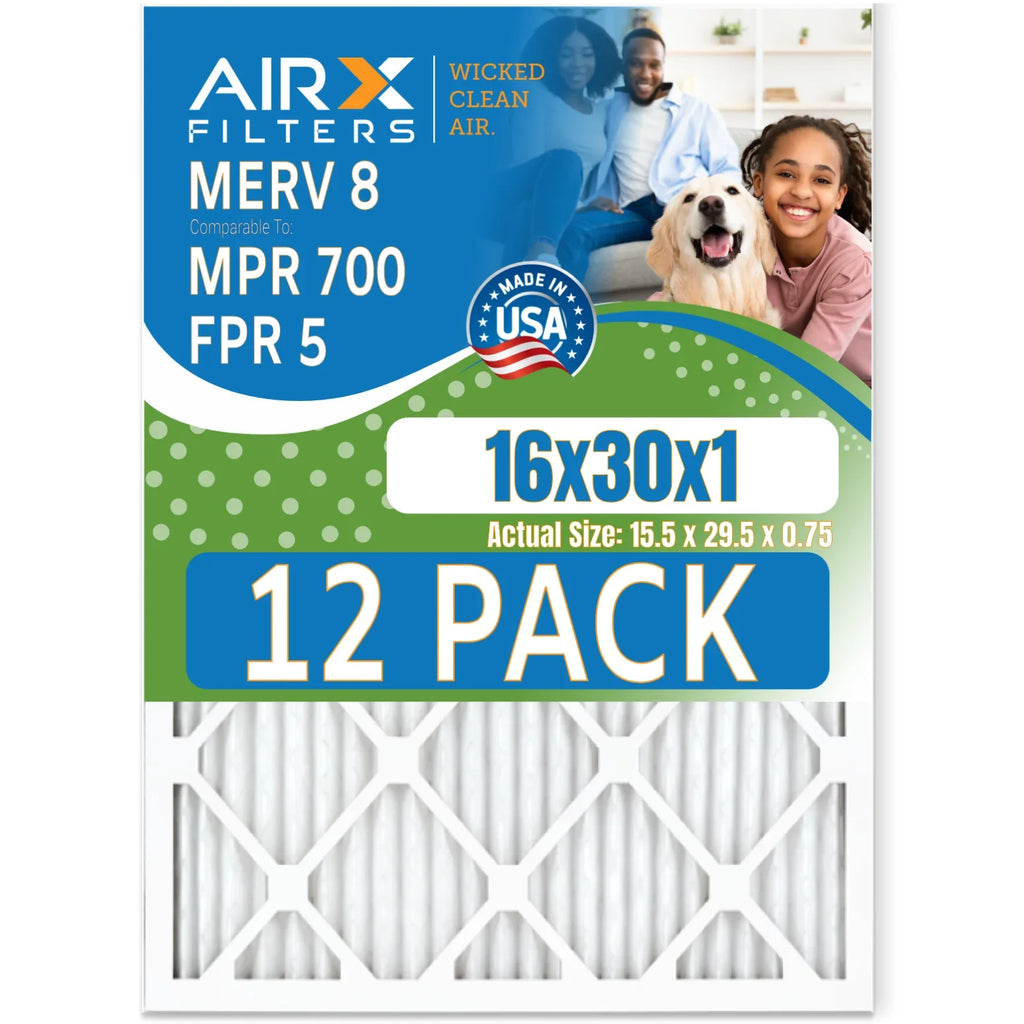 700 5 8 & FPR Filters by AIRX Pack MPR to 12 MERV CLEAN Made - AIR. USA 16x30x1 Air Comparable Filter Furnace FILTERS Rating, of WICKED in