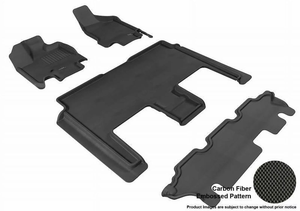 Fits 3D Mat MAXpider Row Caravan Grand Black Fiber Floor Embossed Dodge 3rd L1DG01601509 1st Pattern 2nd Row Row Kagu Carbon 2008-2020
