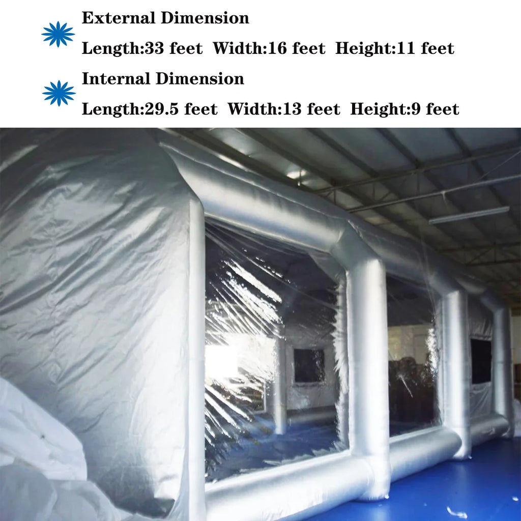 Blower 2 Inflatable Filtration Painting System Booth Portable Car 33*16*11ft TECHTONGDA Inflatable Booth with Spray with Spray Air Booth