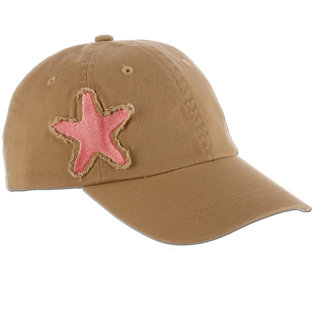 3" Bill, Frayed Brim Sea Creatures Twill, - Panama (Khaki Women's Jack Cap Baseball Lightweight Cotton Patch Packable, Starfish)