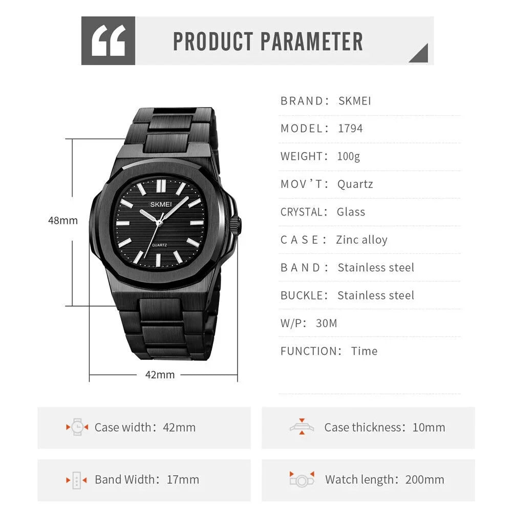 Men Wristwatch Male Luxury Gift Gold Quartz For Steel Business Watch
