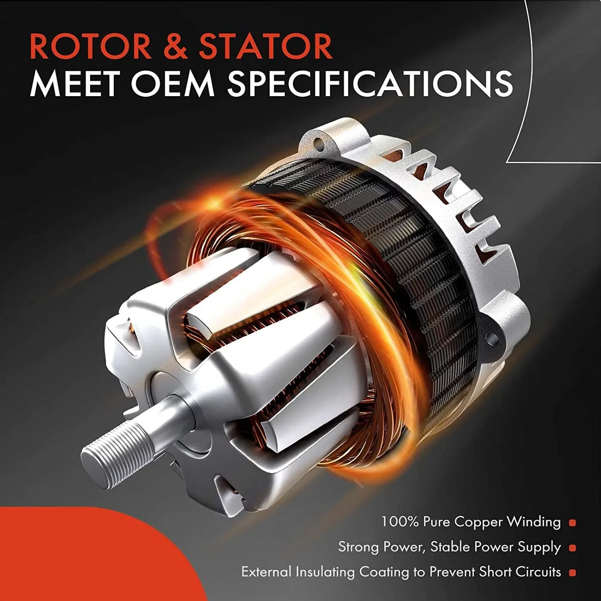 Compatible 12Volt Clutch Alternator Trooper V6 Pulley Isuzu 2000-2002 & 6-Groove SLX 3.5L, Acura A-Premium 1999, 90Amp with CW