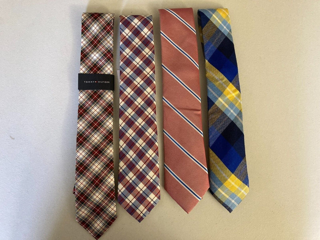 Tommy Mens Plaid Tie Hilfiger Silk Neck
