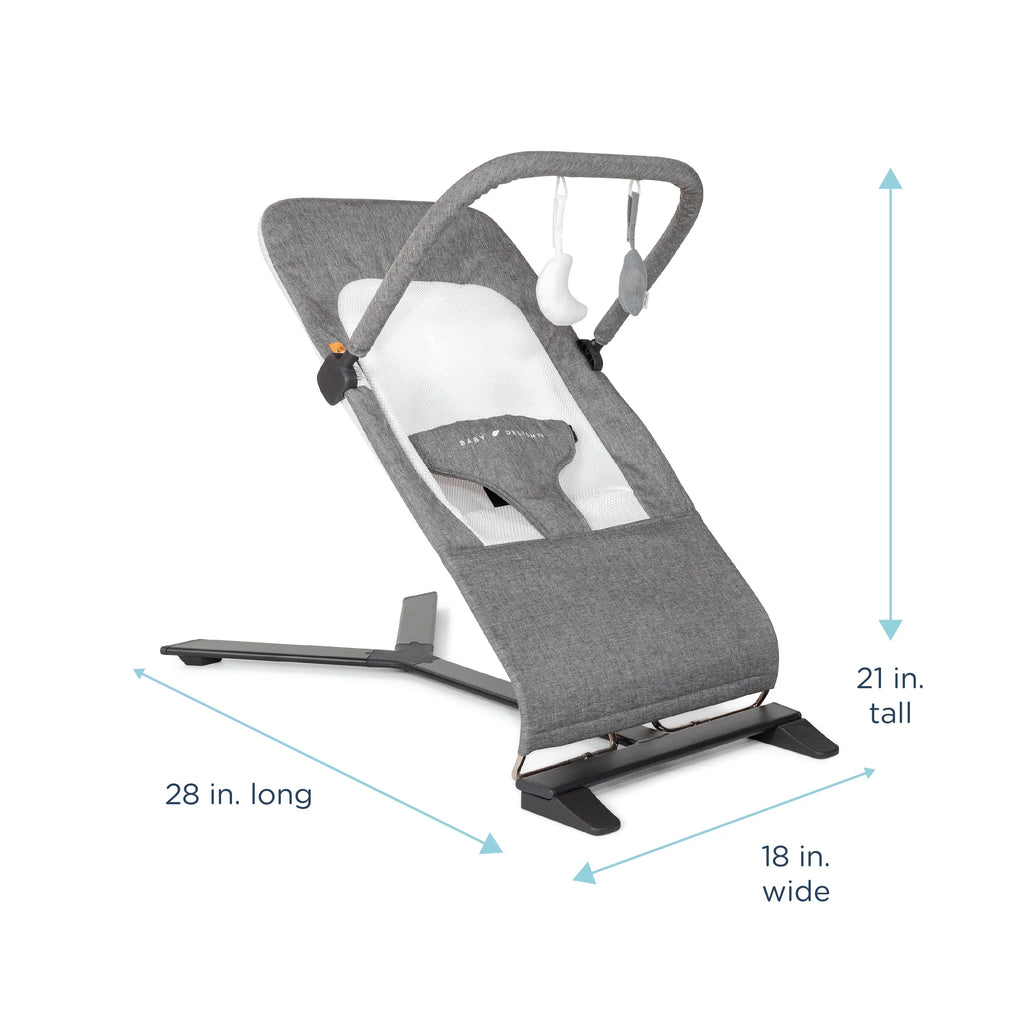 Baby Charcoal Portable 0-6 Deluxe Delight for Tweed Months, Bouncer, Baby Infants Alpine