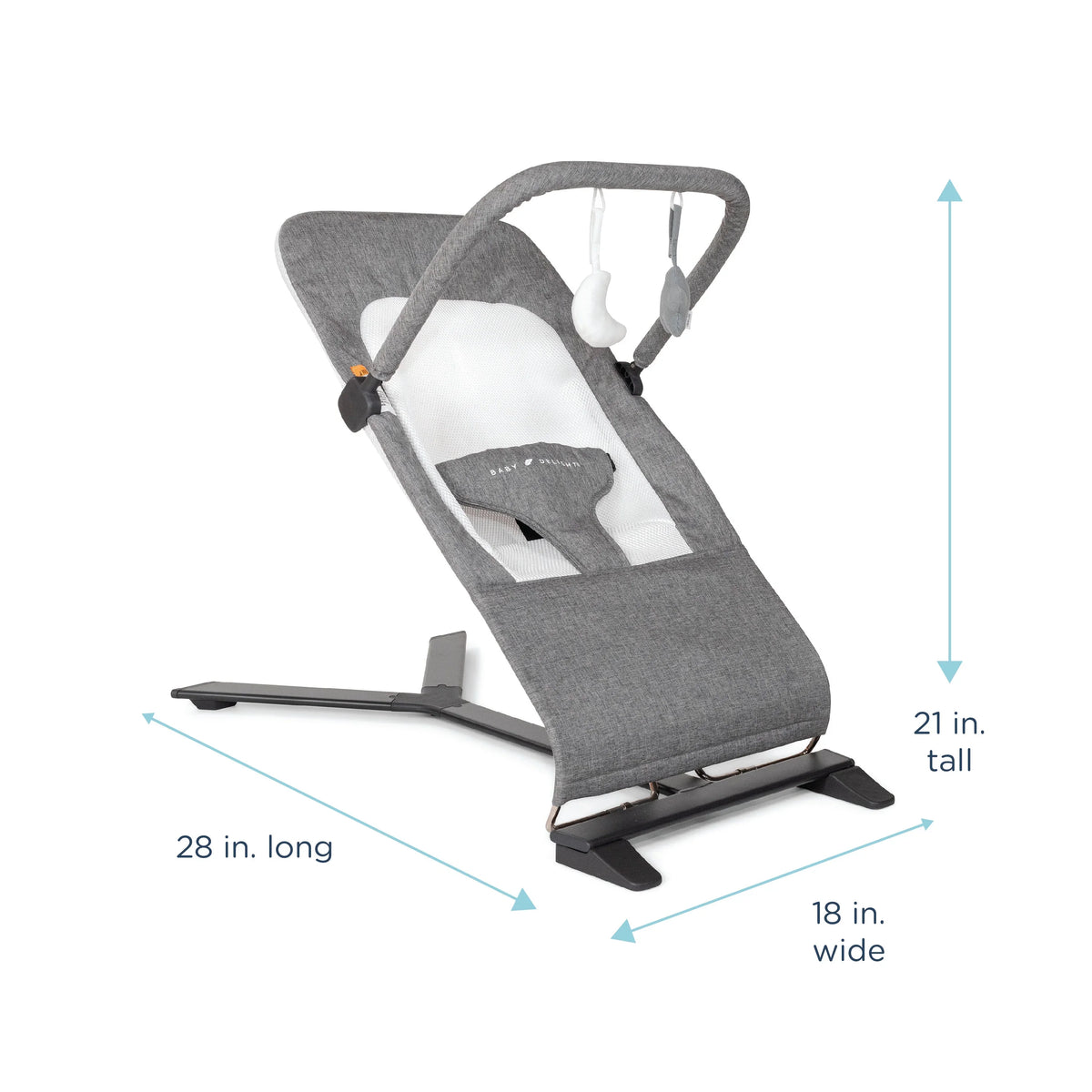 Baby Charcoal Portable 0-6 Deluxe Delight for Tweed Months, Bouncer, Baby Infants Alpine