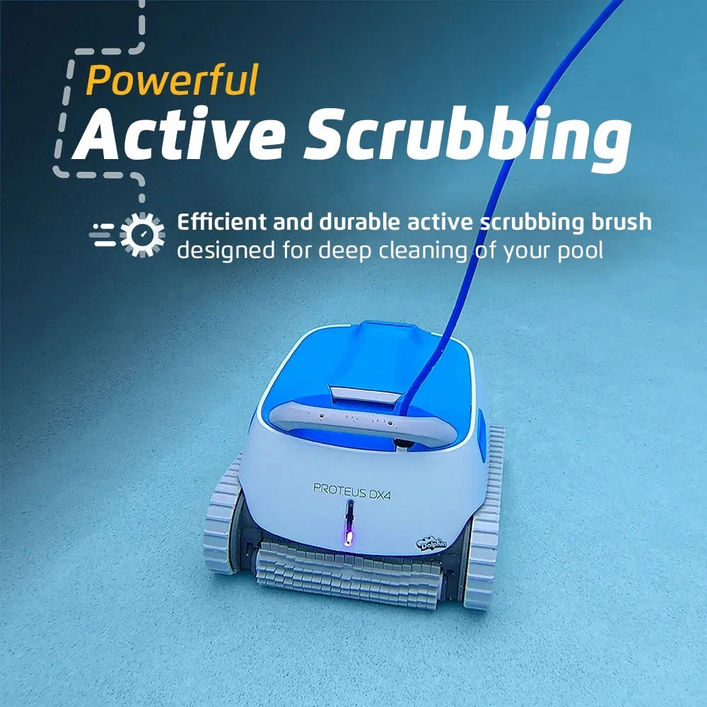 FT Ideal Types Cleaner Scrubbing Climbing Capability to DX4 — Length — Vacuum Proteus Pool — Powerful Pool Waterline All 50 Robotic in for Dolphin up Wall