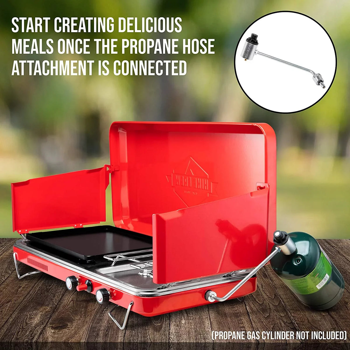 Hike Gas Camping Portable Crew, 2 2in1 Grill/Stove, Burners Propane Stove,