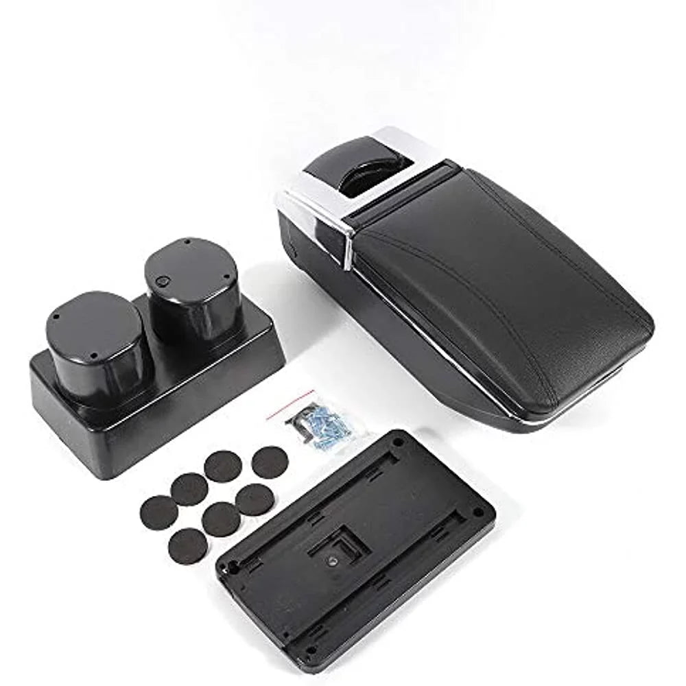 Automotive Leather Rotatable Nissan OUKANING Tiida Console Body Parts Armrest Latio Automotive For Black Box 2007-2011 Center Versa Storage
