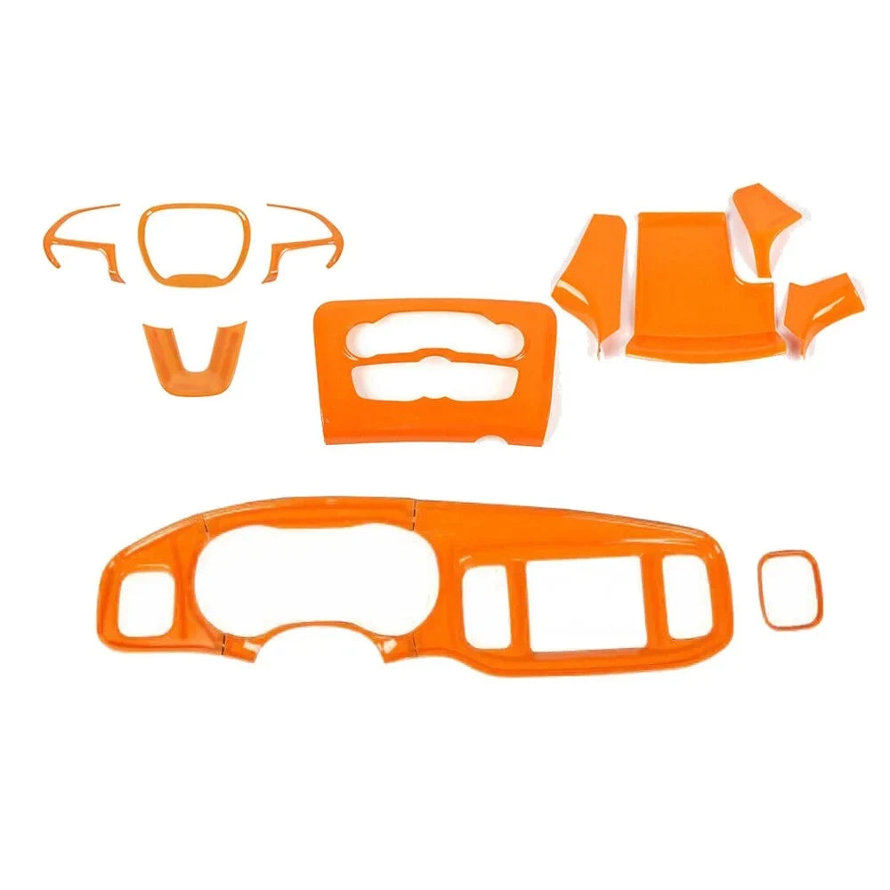 Set Kit 14x Orange Cover Dash Inner Trim Teledu Center Console
