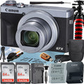 (Silver) Bundle + with Card + Tripod III ZeeTech Camera X Mark G7 Canon Pieces 64GB Professional 2 Digital SanDisk Case Memory + PowerShot