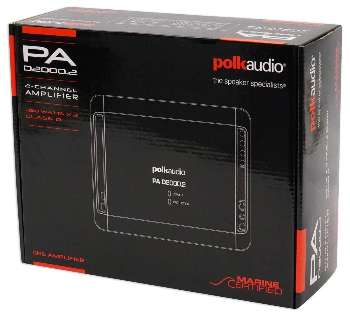2-Channel Amplifier+Wires+Bluetooth 500w Polk Audio PAD2000.2 Speaker+Headphones