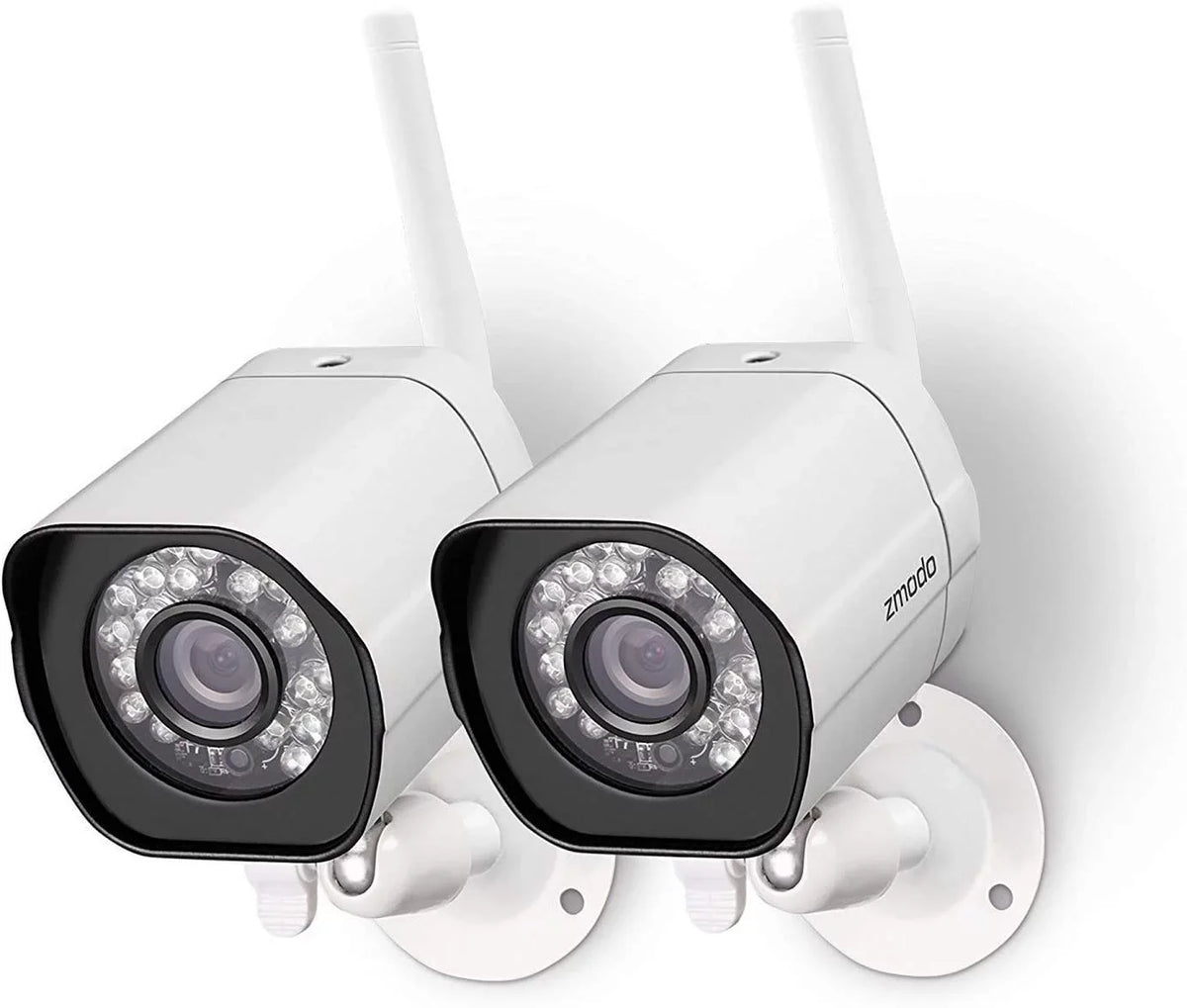 Alexa IP WiFi Wireless Security 2 Vision System Cameras Smart with Night Compatible exterior Plug-In, Pack Zmodo Camera