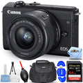 M200 Bundle Lens - EOS Canon Mirrorless Camera with (Black) Digital Essential 64GB 15-45mm