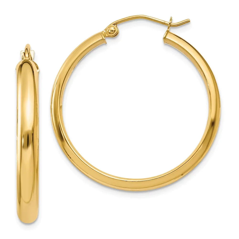 Yellow Round Tube for Women Earrings; Gold Teens; for Men Adults and Hoop and 14kt Real
