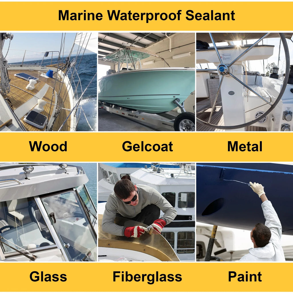 For RVs Natural Glue 16 and oz. and Marine Pack) PU Below Boats Adhesive Above the Glue Polyurethane for (1 Waterproof Bottle Waterline